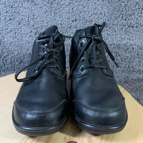 Orthofeet Shoes Rosel Boots Women Size 6 Wide Black Leather Comfort Ankle Bootie - Picture 2 of 9